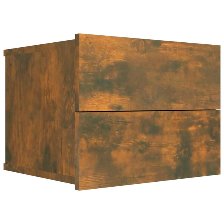 Nachtkastje 40x30x30 cm bewerkt hout gerookt eikenkleurig MeubelReus