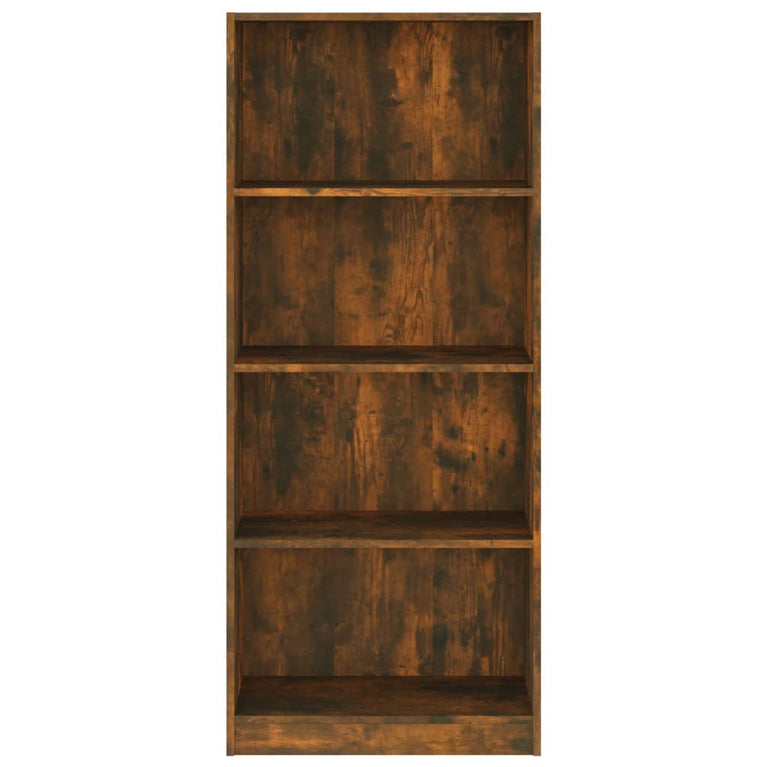 Boekenkast 4-laags 60x24x142 cm bewerkt hout gerookt eikenkleur MeubelReus