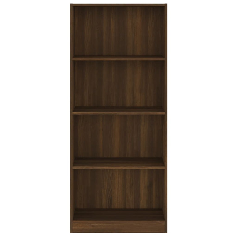 Boekenkast 4 schappen 60x24x142 cm bewerkt hout bruin eikenkleur MeubelReus