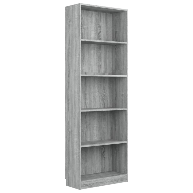Boekenkast 60x24x175 cm bewerkt hout grijs sonoma eikenkleurig MeubelReus