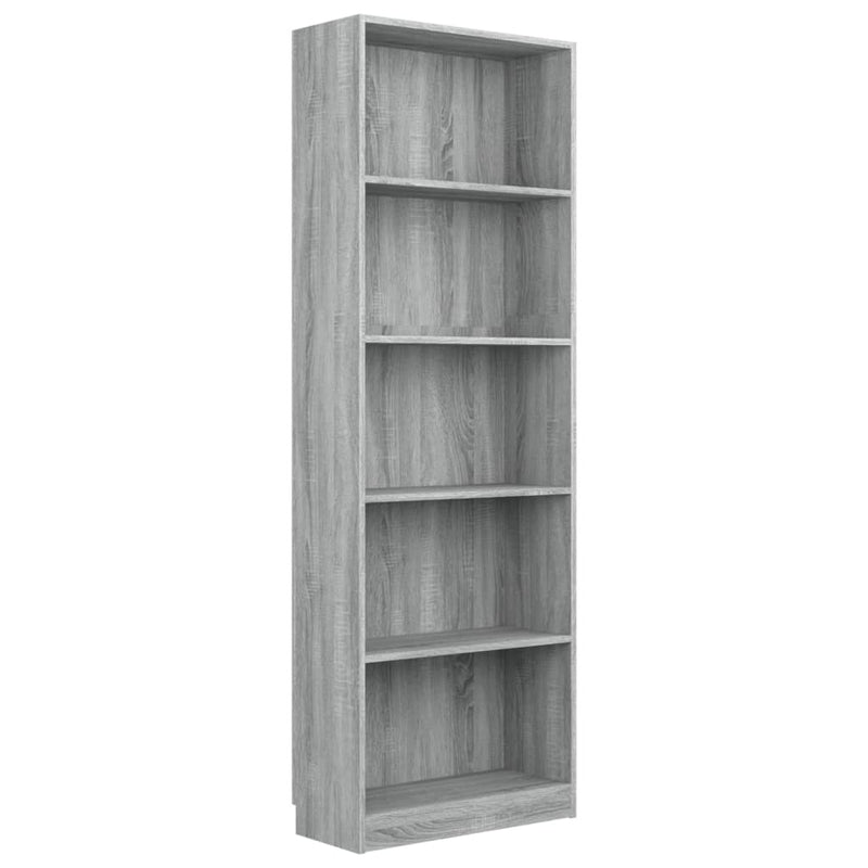 Boekenkast 60x24x175 cm bewerkt hout grijs sonoma eikenkleurig MeubelReus