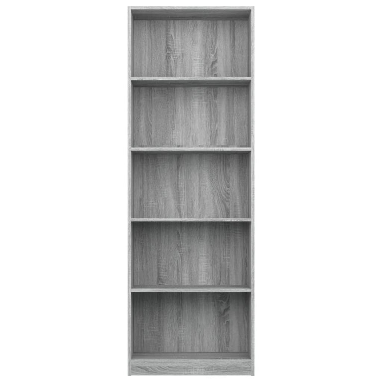 Boekenkast 60x24x175 cm bewerkt hout grijs sonoma eikenkleurig MeubelReus