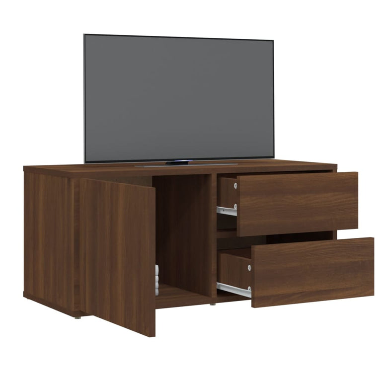 Tv-meubel 80x34x36 cm bewerkt hout bruin eikenkleur MeubelReus