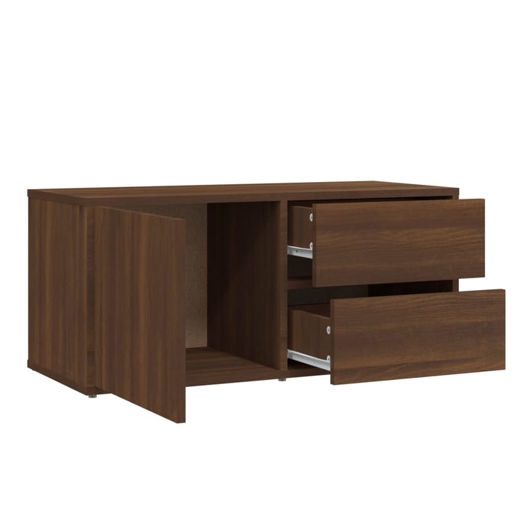 Tv-meubel 80x34x36 cm bewerkt hout bruin eikenkleur MeubelReus