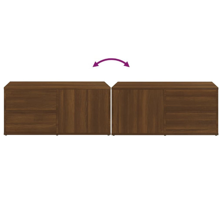 Tv-meubel 80x34x36 cm bewerkt hout bruin eikenkleur MeubelReus