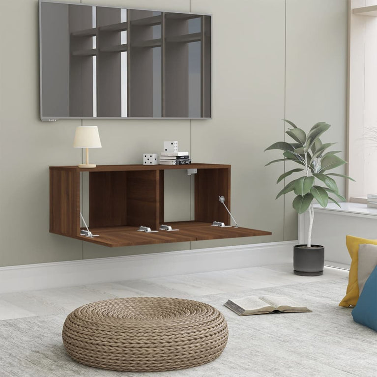 Tv-meubel 80x30x30 cm bewerkt hout bruineikenkleurig MeubelReus