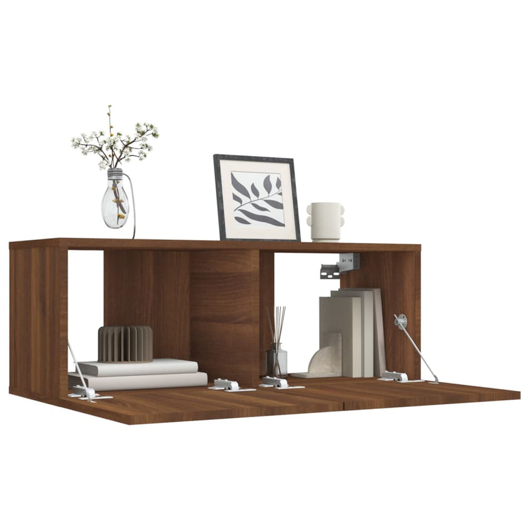 Tv-meubel 80x30x30 cm bewerkt hout bruineikenkleurig MeubelReus