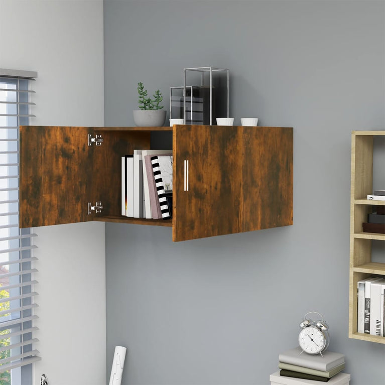 Hangkast 80x39x40 cm bewerkt hout gerookt eikenkleurig MeubelReus