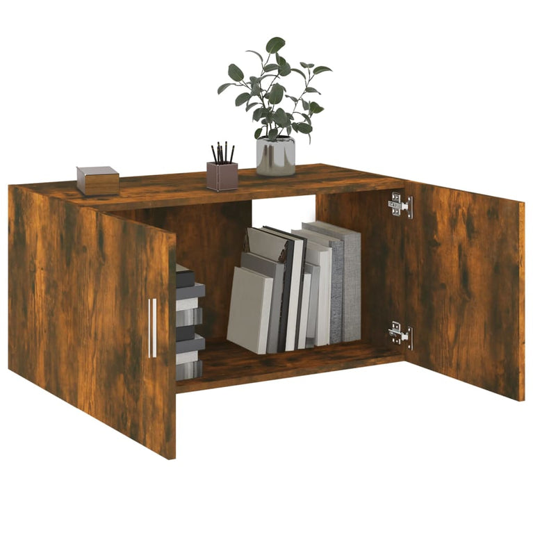 Hangkast 80x39x40 cm bewerkt hout gerookt eikenkleurig MeubelReus