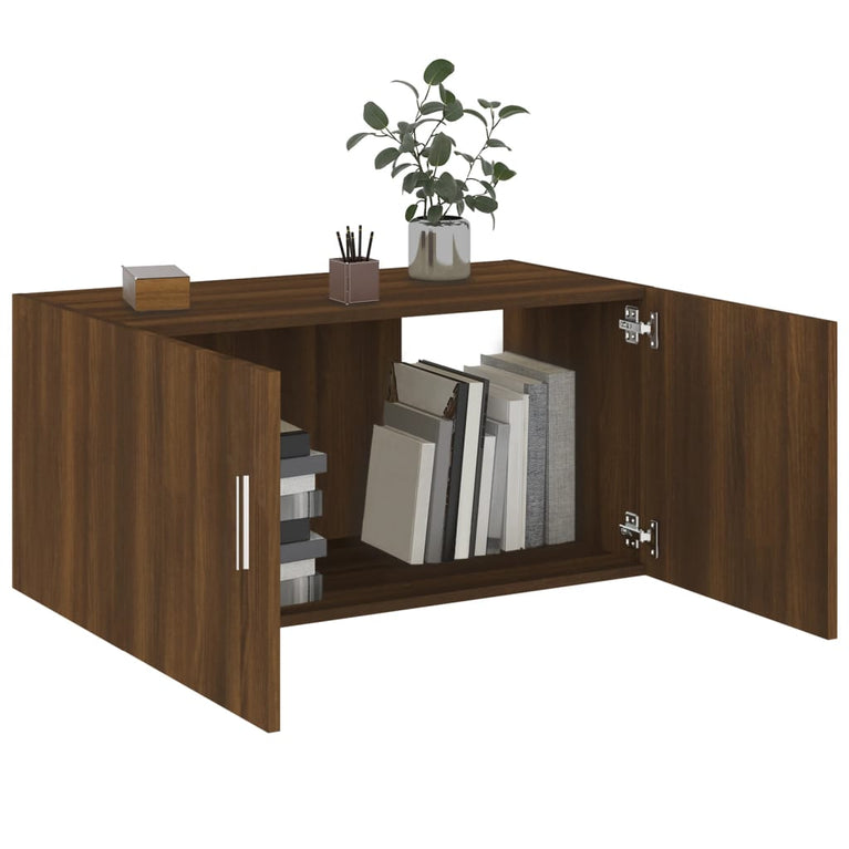 Hangkast 80x39x40 cm bewerkt hout bruineikenkleurig MeubelReus