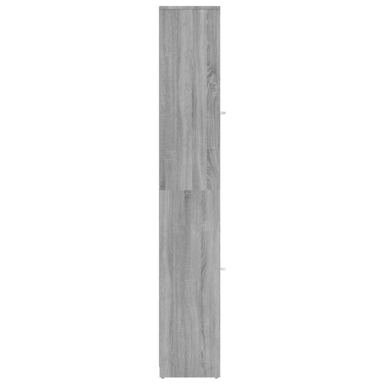 Badkamerkast 30x30x183,5 cm bewerkt hout grijs sonoma eiken