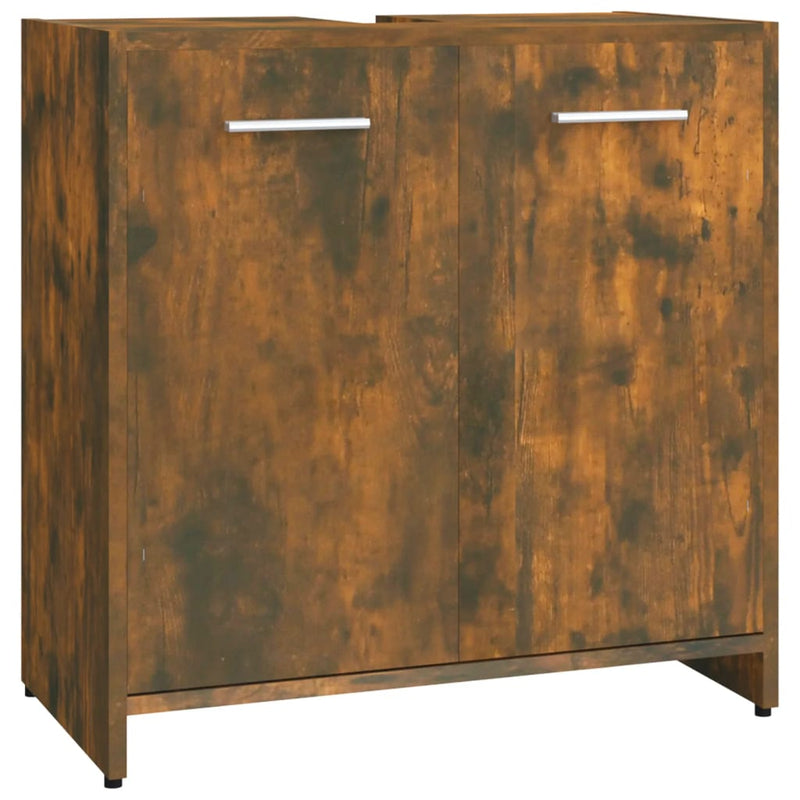 Badkamerkast 60x33x60 cm bewerkt hout gerookt eikenkleurig MeubelReus