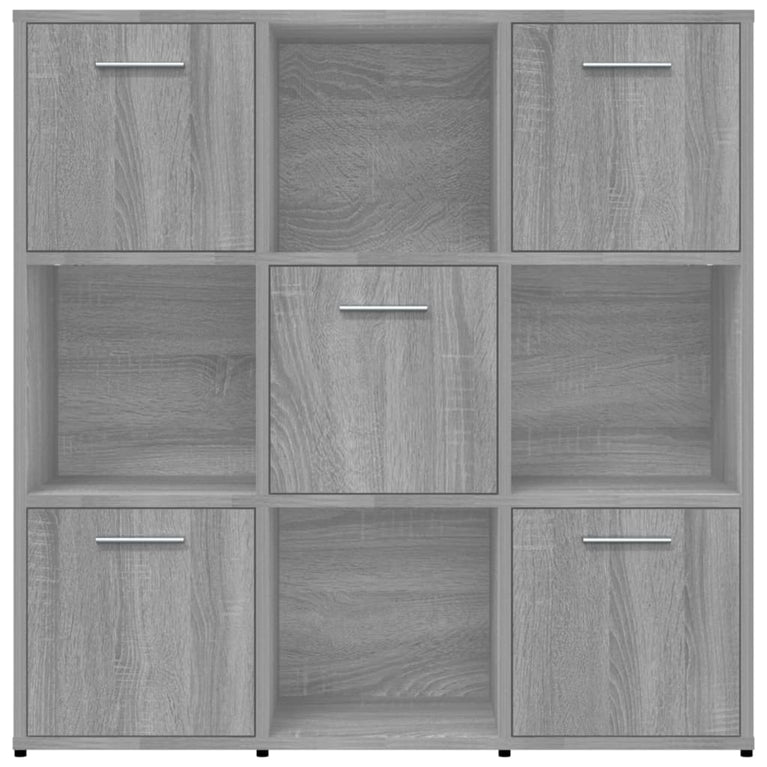 Boekenkast 90x30x90 cm bewerkt hout grijs sonoma eikenkleurig
