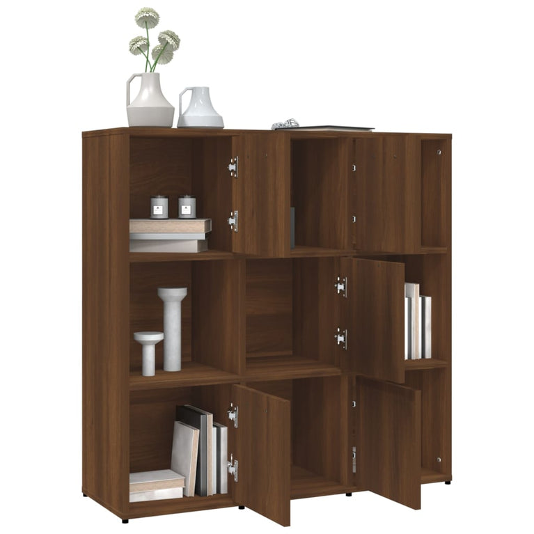 Boekenkast 90x30x90 cm bewerkt hout bruineikenkleurig MeubelReus