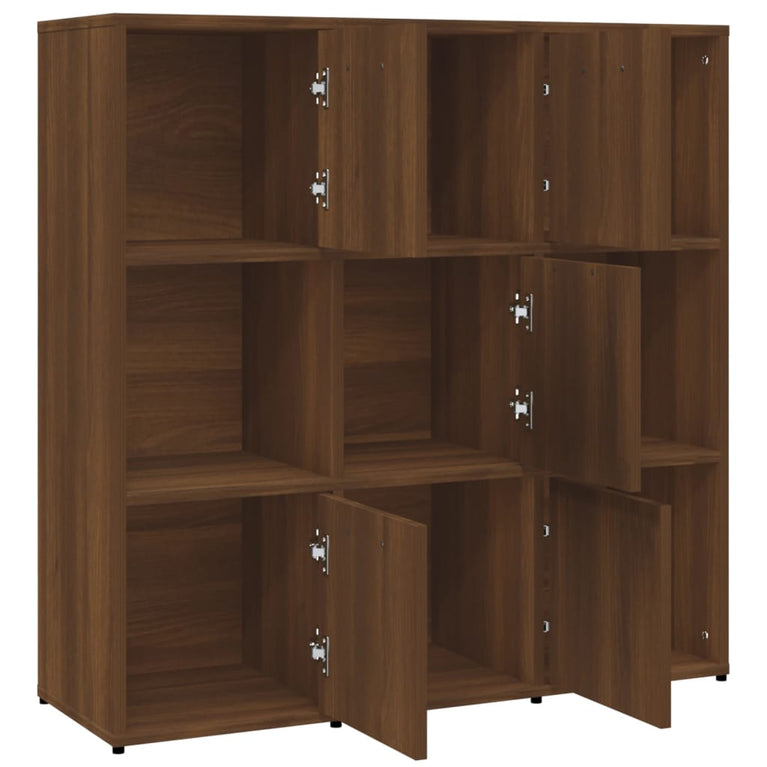 Boekenkast 90x30x90 cm bewerkt hout bruineikenkleurig MeubelReus
