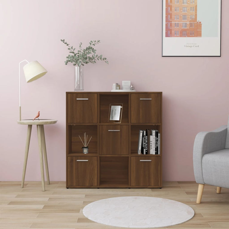 Boekenkast 90x30x90 cm bewerkt hout bruineikenkleurig MeubelReus