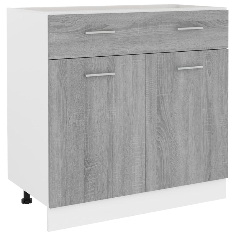 Onderkast met lade 80x46x81,5 cm bewerkt hout grijs sonoma MeubelReus