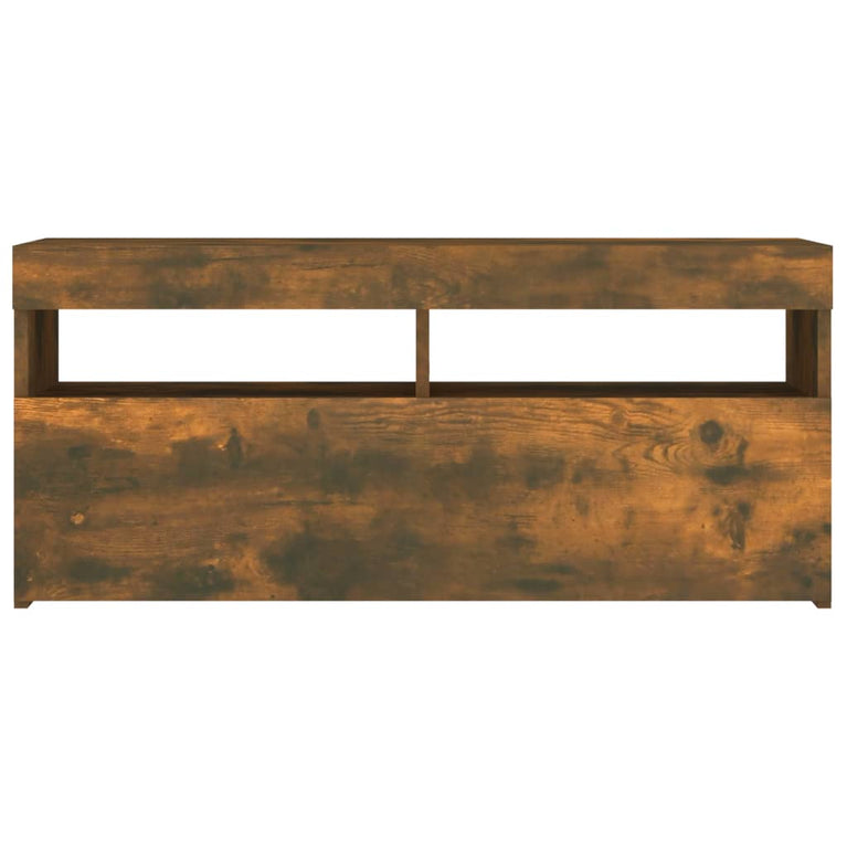 Tv-meubel met LED-verlichting 90x35x40 cm gerookt eikenkleurig MeubelReus