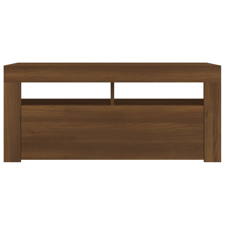 Tv-meubel met LED-verlichting 90x35x40 cm bruineikenkleurig MeubelReus