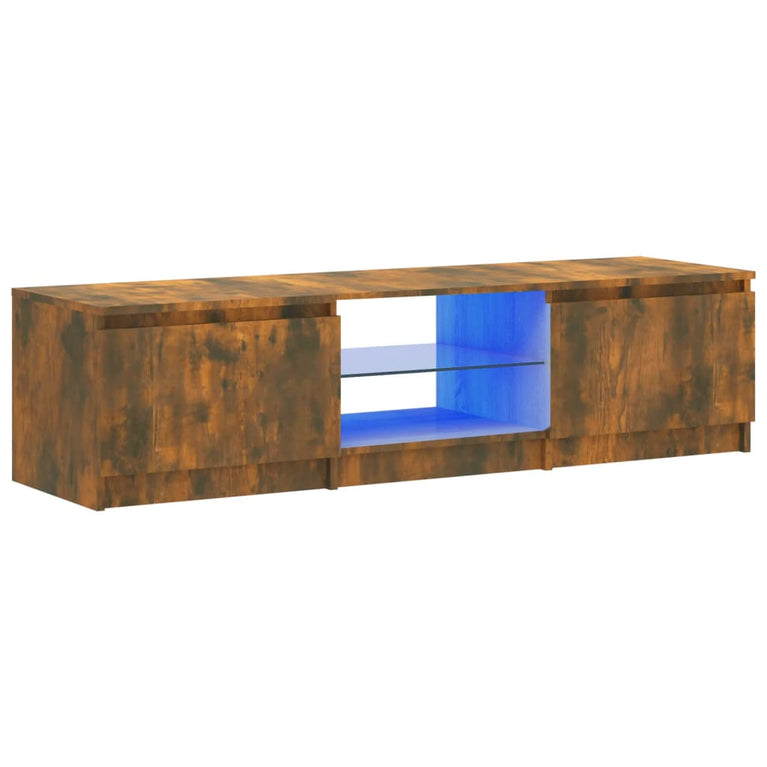 Tv-meubel LED-verlichting 140x40x35,5 cm gerookt eikenkleurig MeubelReus