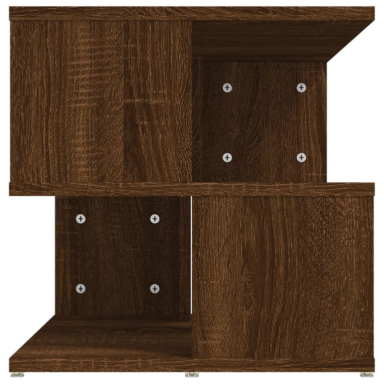 Bijzettafel 40x40x40 cm bewerkt hout bruin eikenkleur MeubelReus