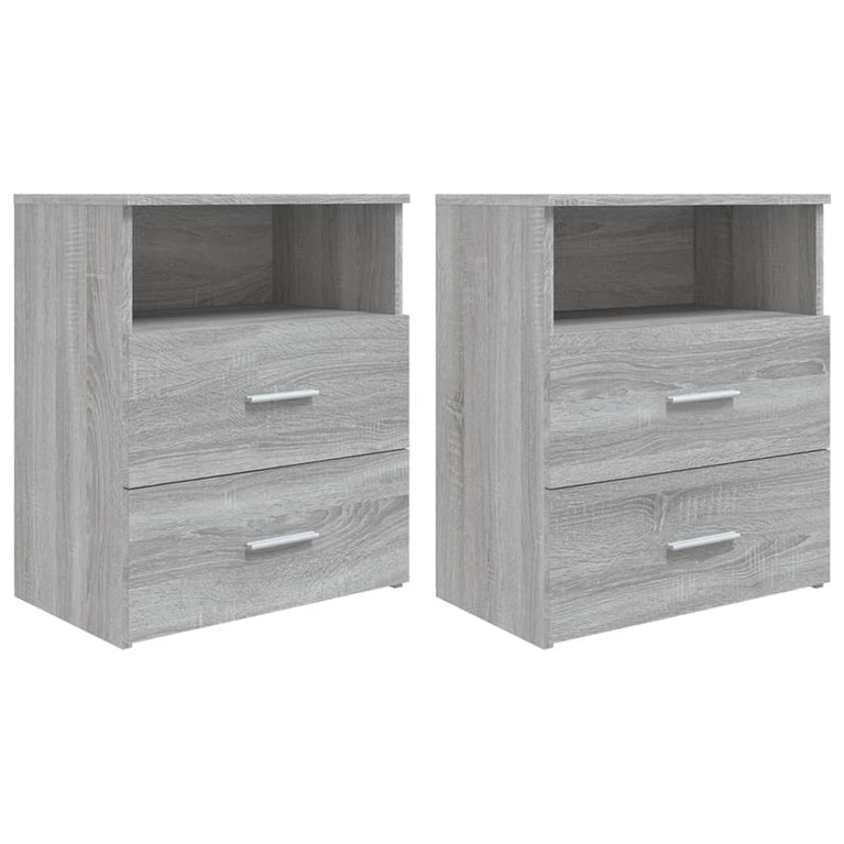 Nachtkastjes 2 st 50x32x60 cm grijs sonoma eikenkleurig