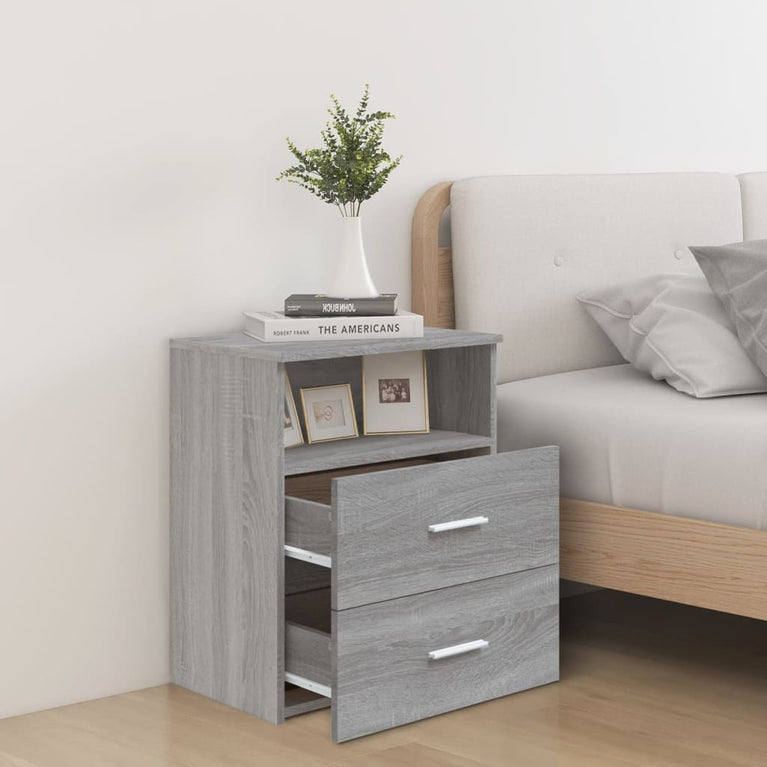 Nachtkastjes 2 st 50x32x60 cm grijs sonoma eikenkleurig