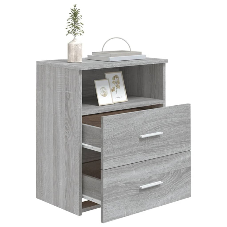 Nachtkastjes 2 st 50x32x60 cm grijs sonoma eikenkleurig