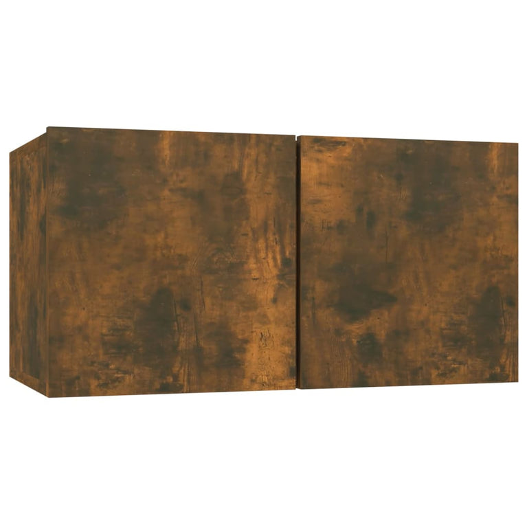 Tv-meubel hangend 60x30x30 cm bewerkt hout gerookt eikenkleurig