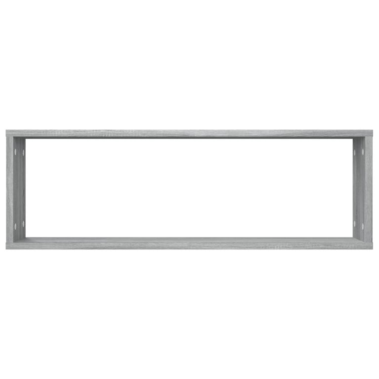 Wandschappen kubus 2 st 80x15x26,5 cm bewerkt hout grijs sonoma