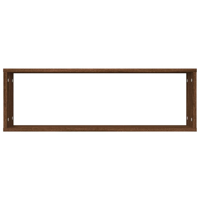 Wandschappen kubus 2 st 80x15x26,5 cm bewerkt hout bruineiken