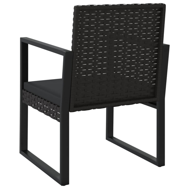 3-delige Loungeset met kussens poly rattan zwart MeubelReus
