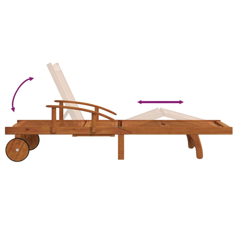Ligbeddenset met tafel massief acaciahout MeubelReus
