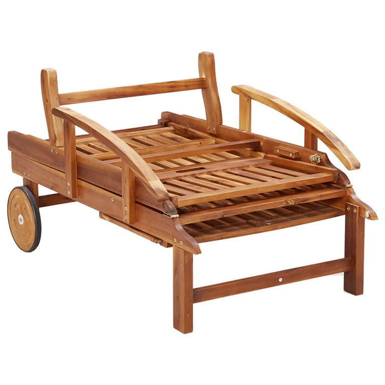 Ligbeddenset met tafel massief acaciahout MeubelReus