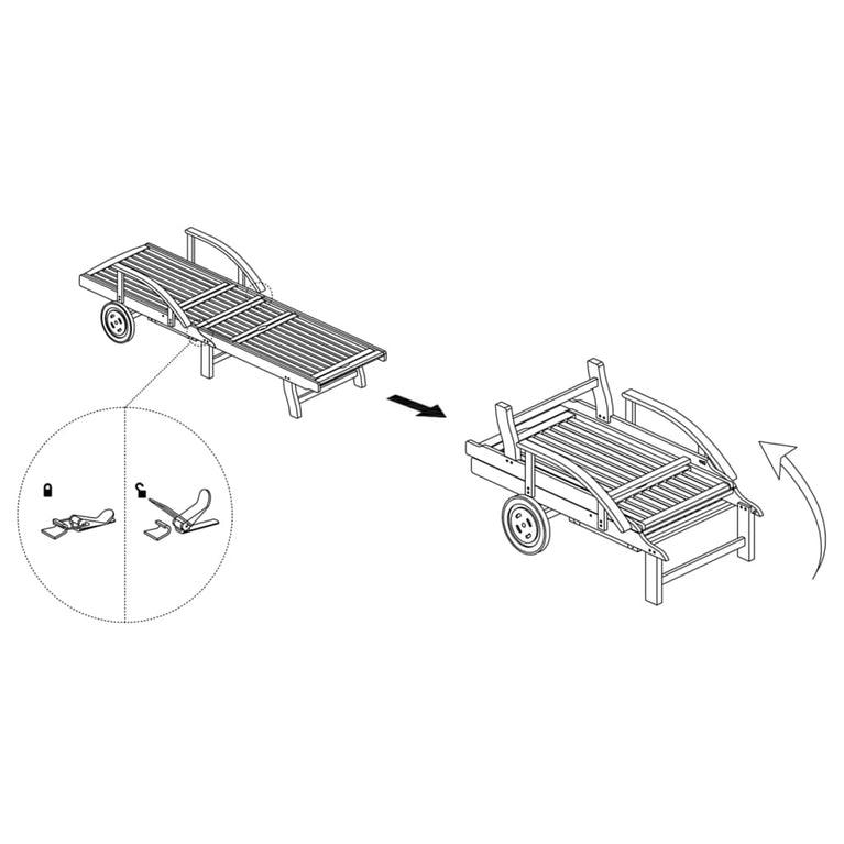 Ligbeddenset met tafel massief acaciahout MeubelReus