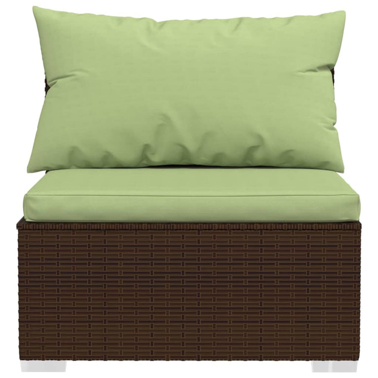 2-delige Loungeset met kussens poly rattan bruin MeubelReus