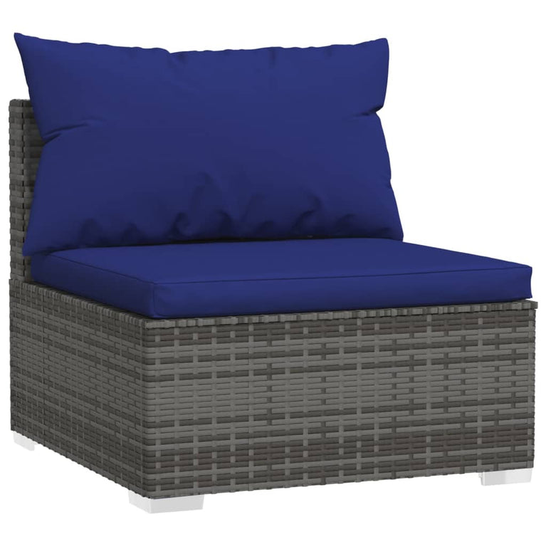 2-delige Loungeset met kussens poly rattan grijs MeubelReus