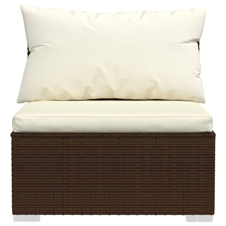3-delige Loungeset met kussens poly rattan bruin MeubelReus