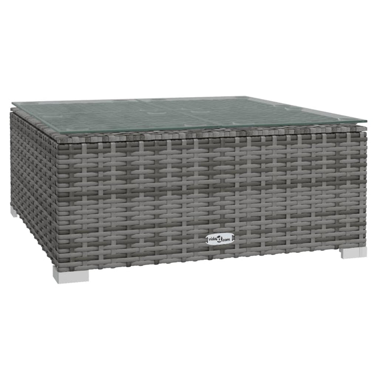 3-delige Loungeset met kussens poly rattan grijs MeubelReus