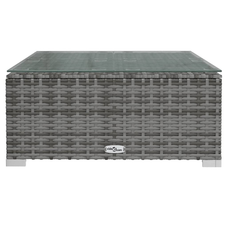 3-delige Loungeset met kussens poly rattan grijs MeubelReus