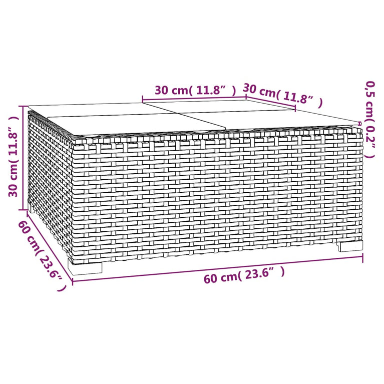 3-delige Loungeset met kussens poly rattan grijs MeubelReus