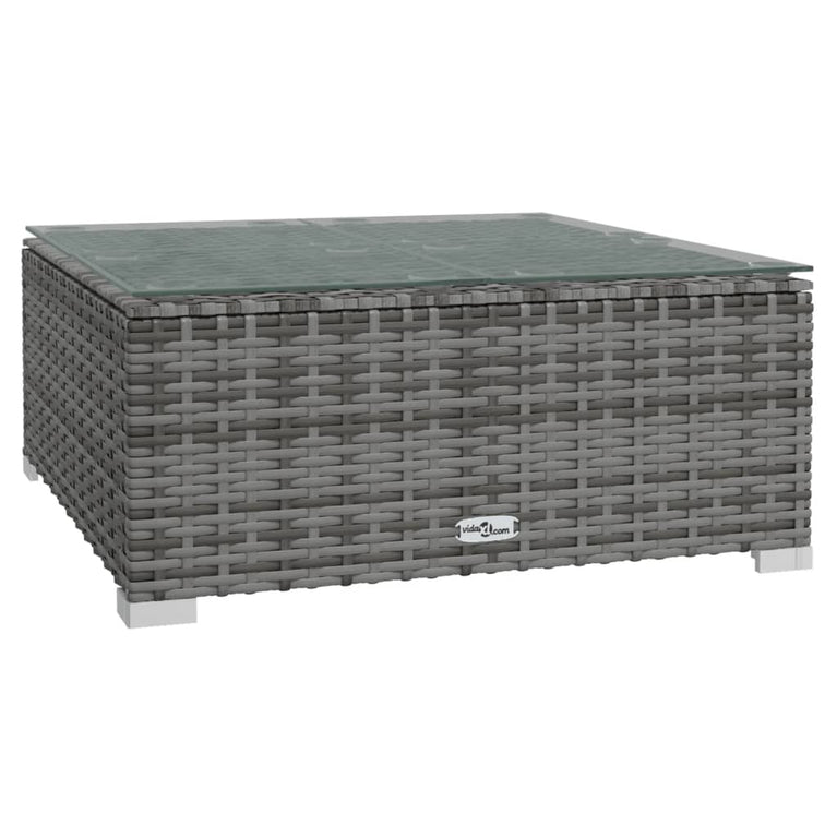 3-delige Loungeset met kussens poly rattan grijs MeubelReus