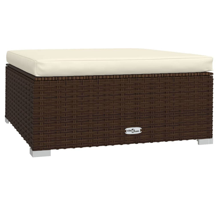 6-delige Loungeset met kussens poly rattan bruin MeubelReus