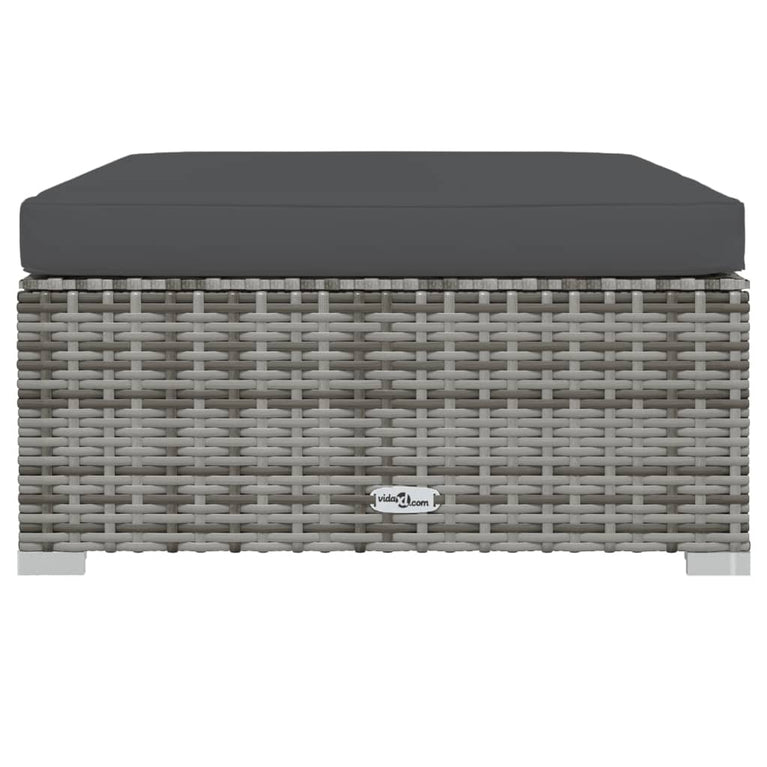 7-delige Loungeset met kussens poly rattan grijs MeubelReus