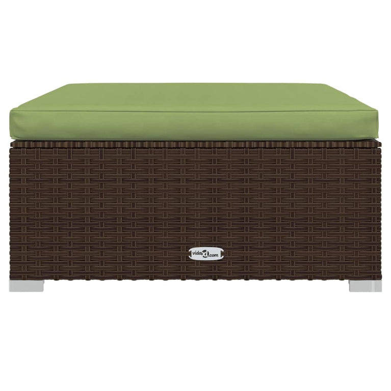 9-delige Loungeset met kussens poly rattan bruin MeubelReus