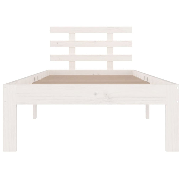 Bedframe massief hout wit 90x190 cm 3FT Single