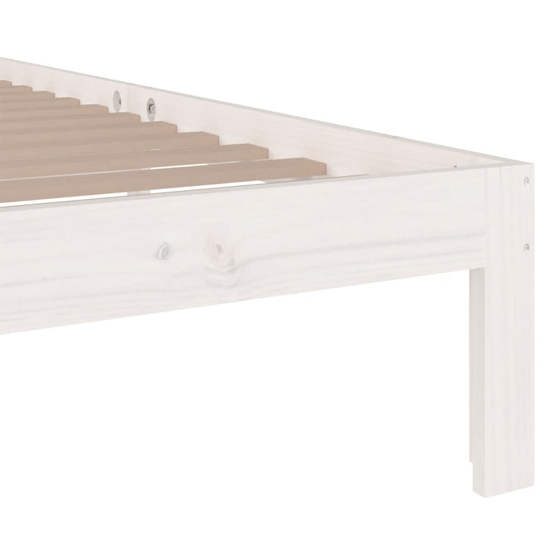 Bedframe massief hout wit 90x190 cm 3FT Single