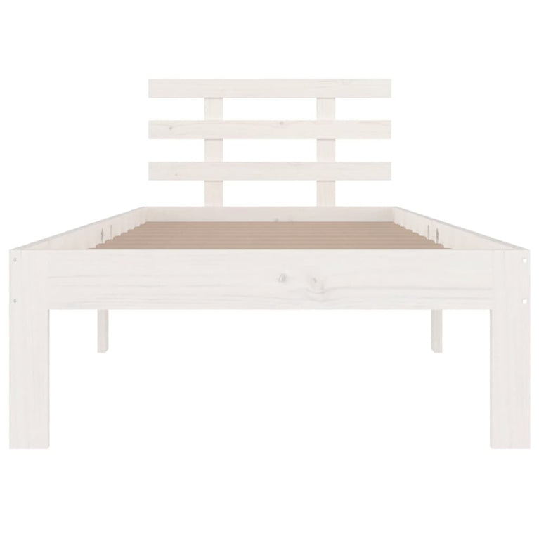 Bedframe massief hout wit 100x200 cm