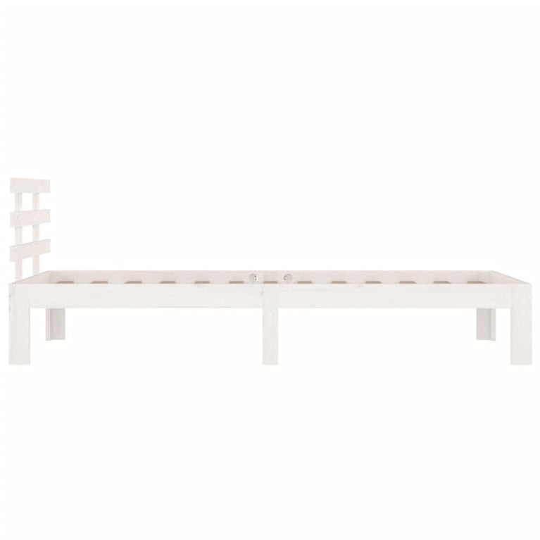 Bedframe massief hout wit 100x200 cm