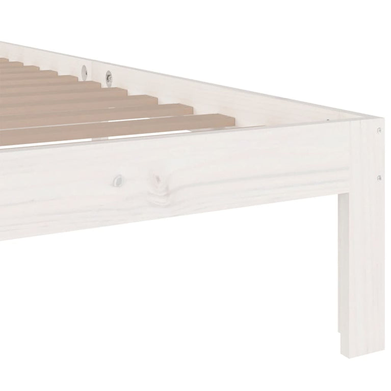 Bedframe massief hout wit 100x200 cm
